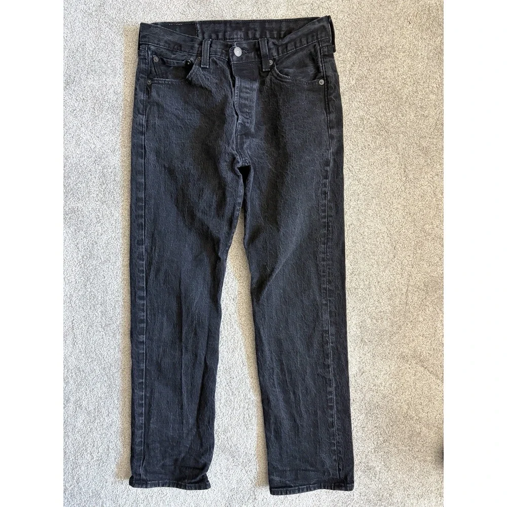 Levi's 501 Jeans Men's Size 30x30 Black Straight Leg Button Fly Denim Pants
